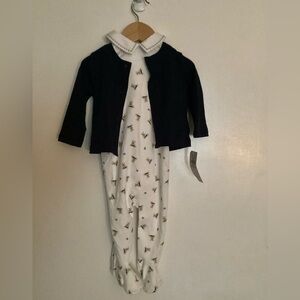 Ralph Lauren Navy and White Infant Set